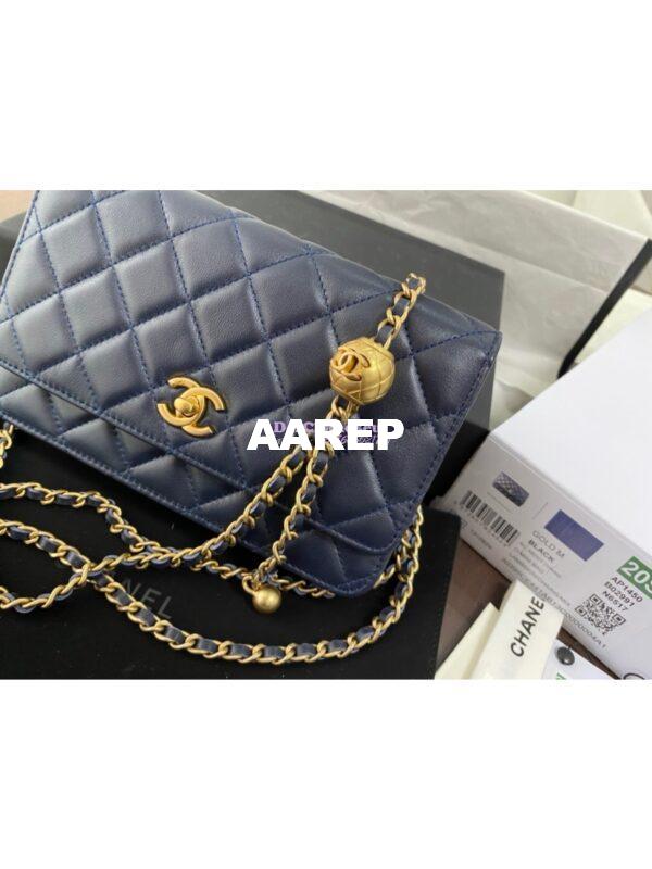 Replica Chanel WOC With CC Details On Strap AP1450 in Lambskin Blue 4