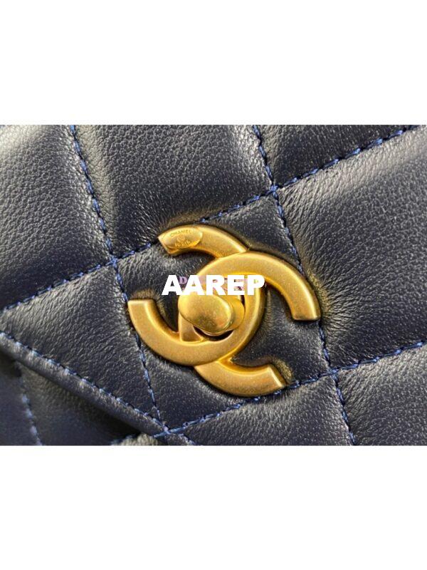 Replica Chanel WOC With CC Details On Strap AP1450 in Lambskin Blue 5