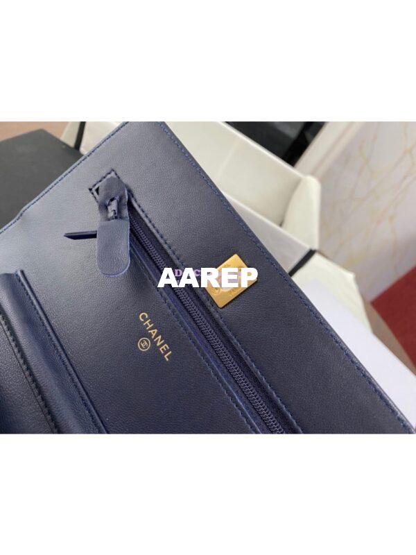 Replica Chanel WOC With CC Details On Strap AP1450 in Lambskin Blue 7