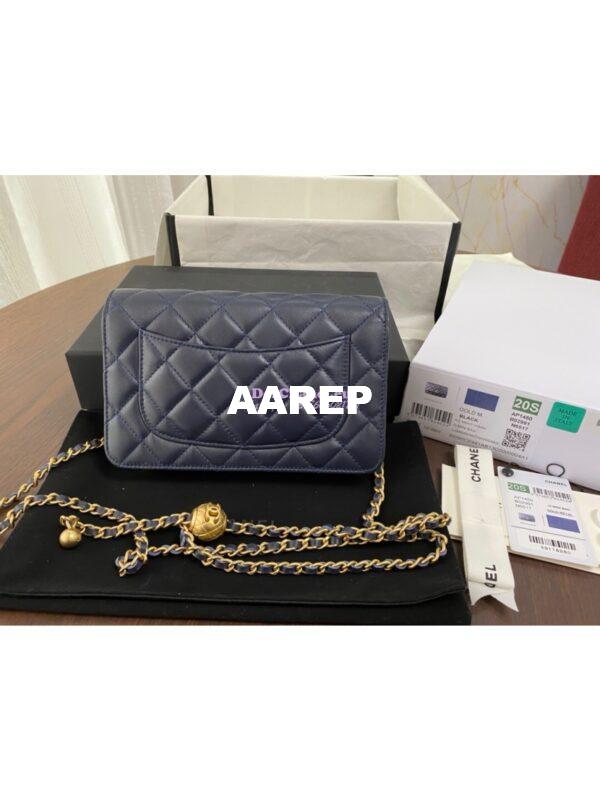 Replica Chanel WOC With CC Details On Strap AP1450 in Lambskin Blue 10