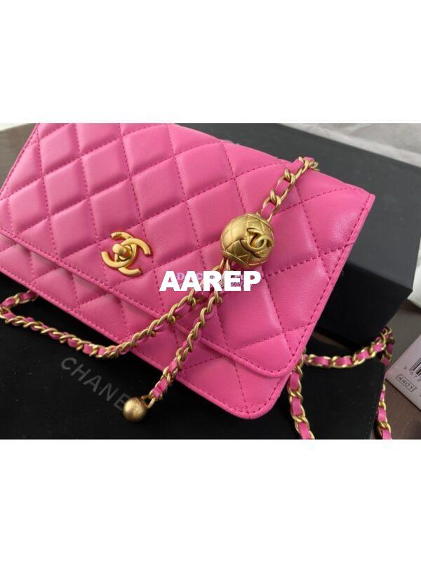 Replica Chanel WOC With CC Details On Strap AP1450 in Lambskin Pink 2