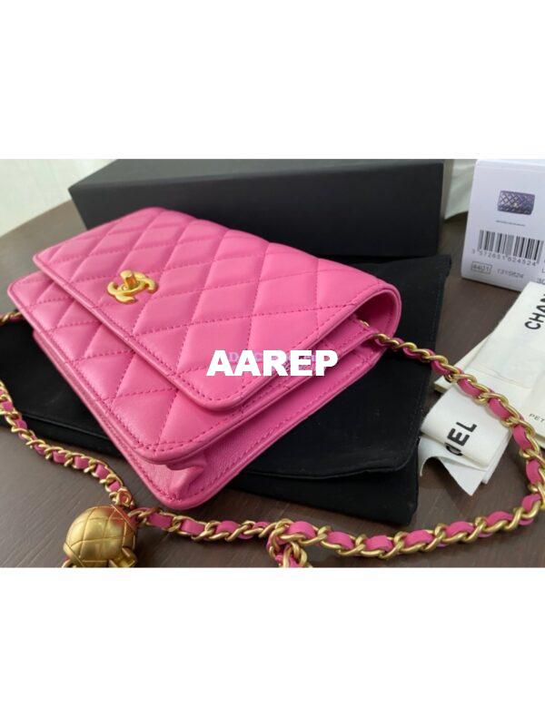 Replica Chanel WOC With CC Details On Strap AP1450 in Lambskin Pink 3