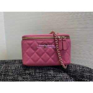 Replica Chanel Small Vanity With Classic Chain in Grained Calfskin AP1341 Pink