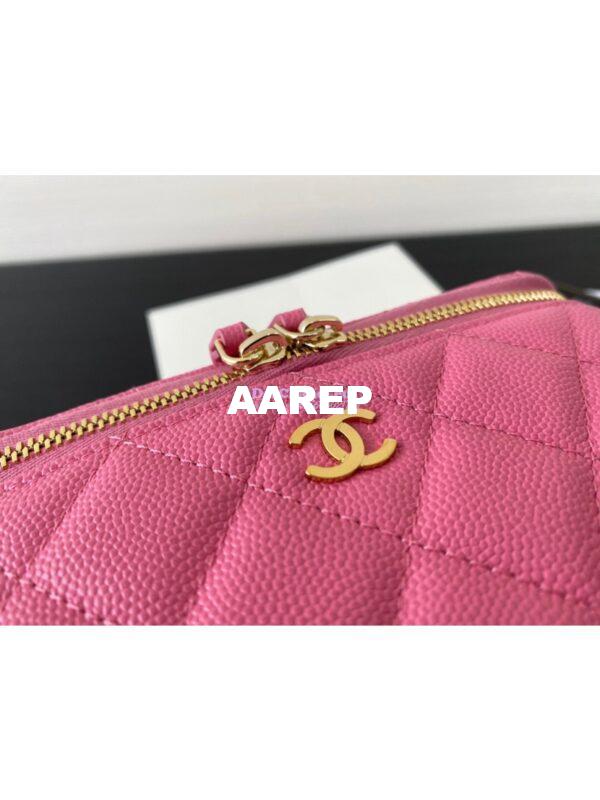 Replica Chanel Small Vanity With Classic Chain in Grained Calfskin AP1341 Pink 7