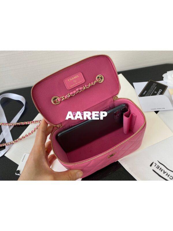 Replica Chanel Small Vanity With Classic Chain in Grained Calfskin AP1341 Pink 9