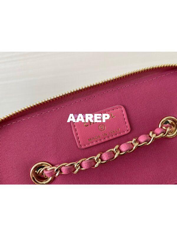 Replica Chanel Small Vanity With Classic Chain in Grained Calfskin AP1341 Pink 12