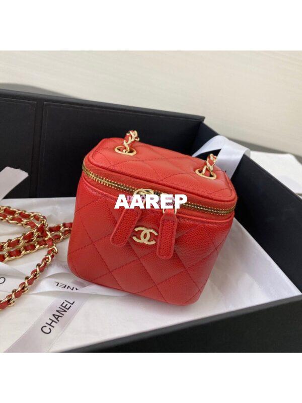 Replica Chanel Mini Vanity With Classic Chain in Grained Calfskin AP1340 Red 5
