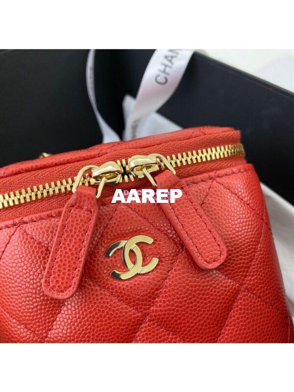 Replica Chanel Mini Vanity With Classic Chain in Grained Calfskin AP1340 Red 6