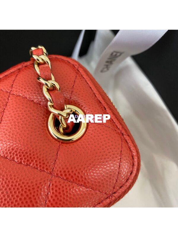 Replica Chanel Mini Vanity With Classic Chain in Grained Calfskin AP1340 Red 7