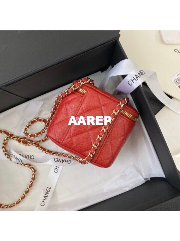 Replica Chanel Mini Vanity With Classic Chain in Grained Calfskin AP1340 Red 12
