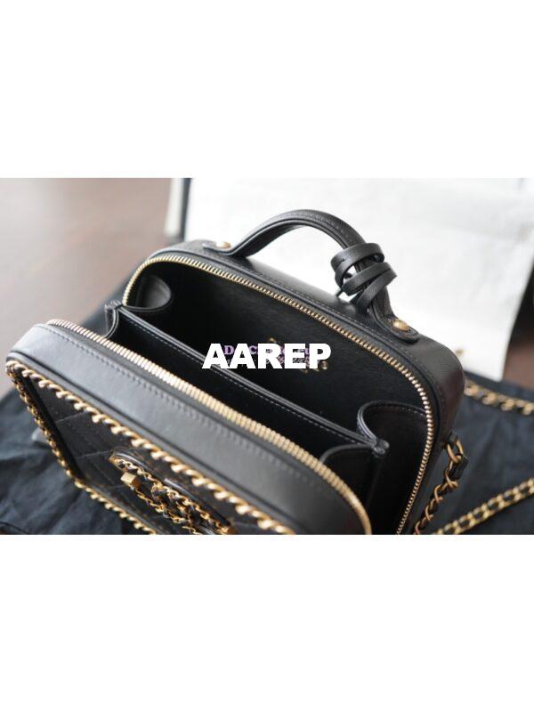 Replica Chanel Small CC Filigree Chain Around Vanity Case AS1785 Black 8