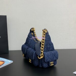 Replica Chanel 25C Large Hobo Bag Washed Denim AS5339 Denim Blue 2