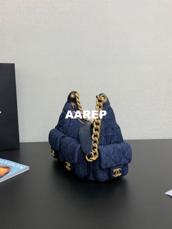 Replica Chanel 25C Large Hobo Bag Washed Denim AS5339 Denim Blue 2