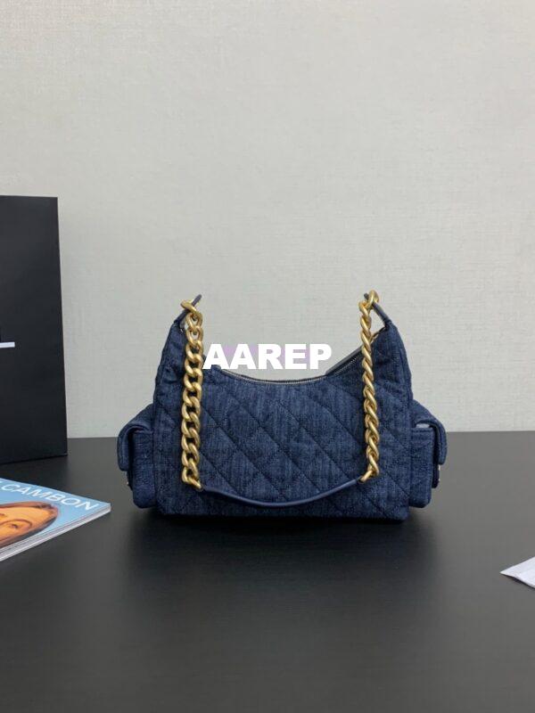 Replica Chanel 25C Large Hobo Bag Washed Denim AS5339 Denim Blue 8