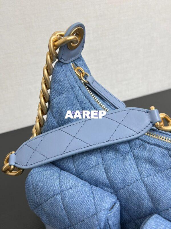 Replica Chanel 25C Large Hobo Bag Washed Denim AS5339 Light Blue 8
