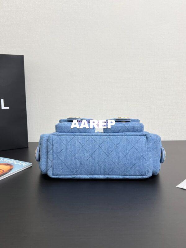 Replica Chanel 25C Large Hobo Bag Washed Denim AS5339 Light Blue 10