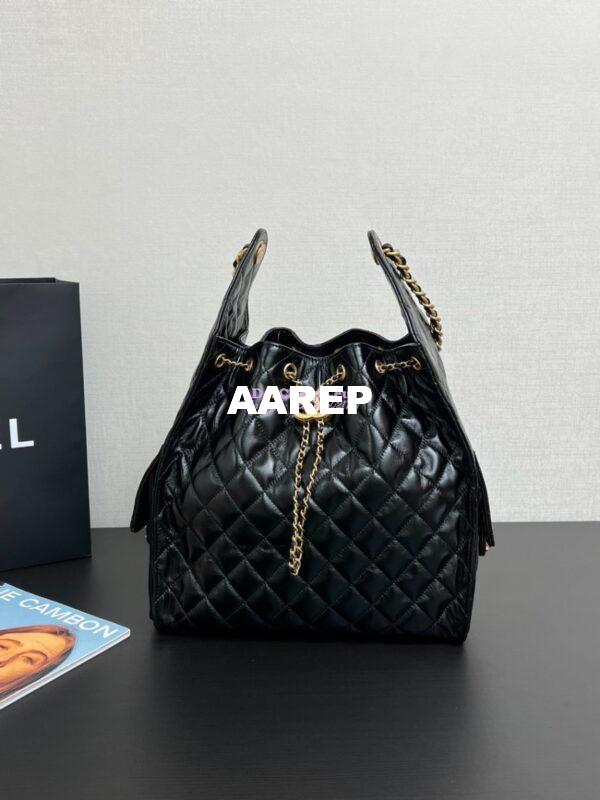Replica Chanel 25C Large Bucket Bag in Lambskin AS5311 Black 3