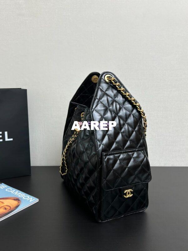 Replica Chanel 25C Large Bucket Bag in Lambskin AS5311 Black 4