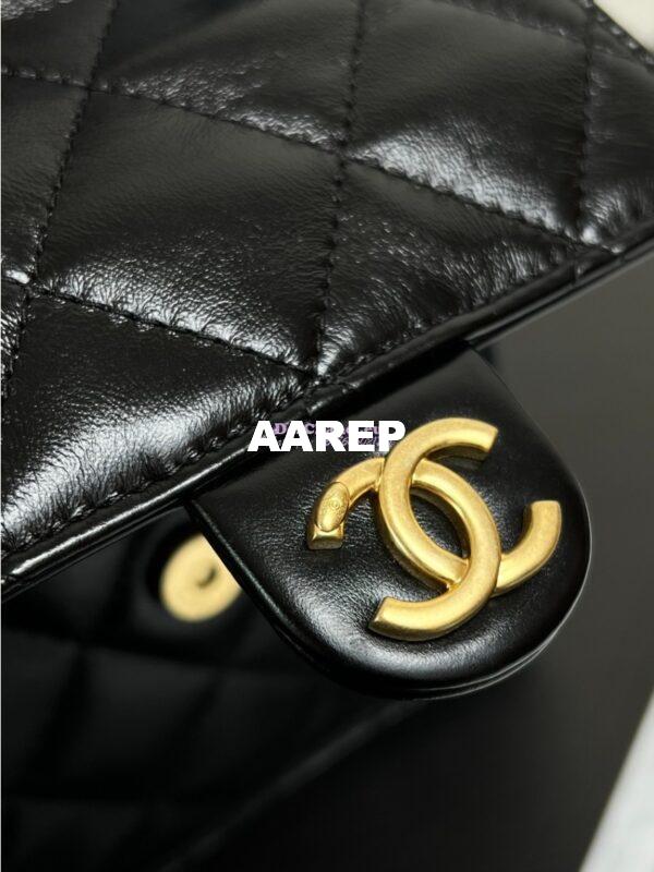 Replica Chanel 25C Large Bucket Bag in Lambskin AS5311 Black 7