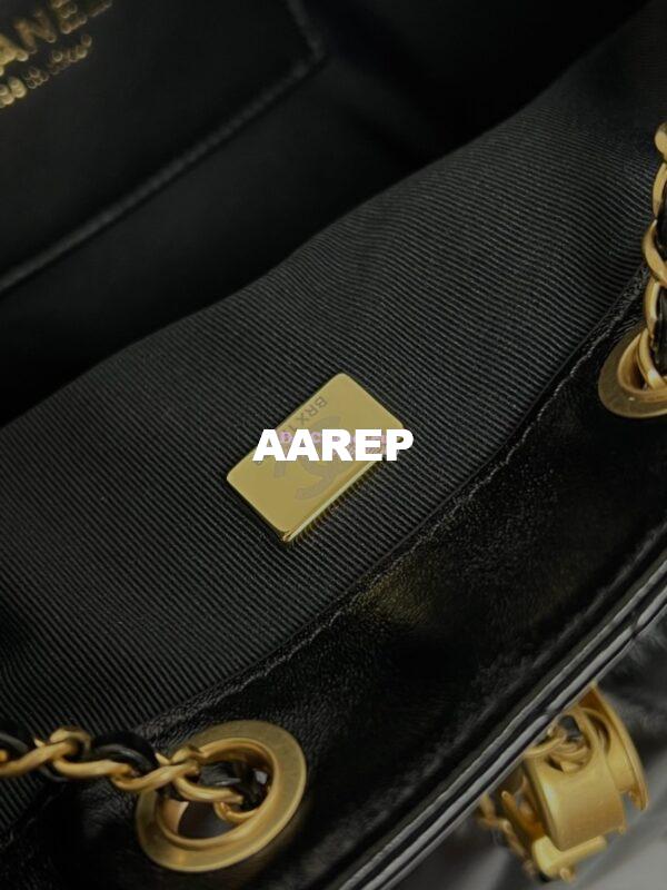 Replica Chanel 25C Large Bucket Bag in Lambskin AS5311 Black 10