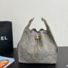 Replica Chanel 25C Small Bucket Bag in Suede Goatskin AS5293 Grey 2