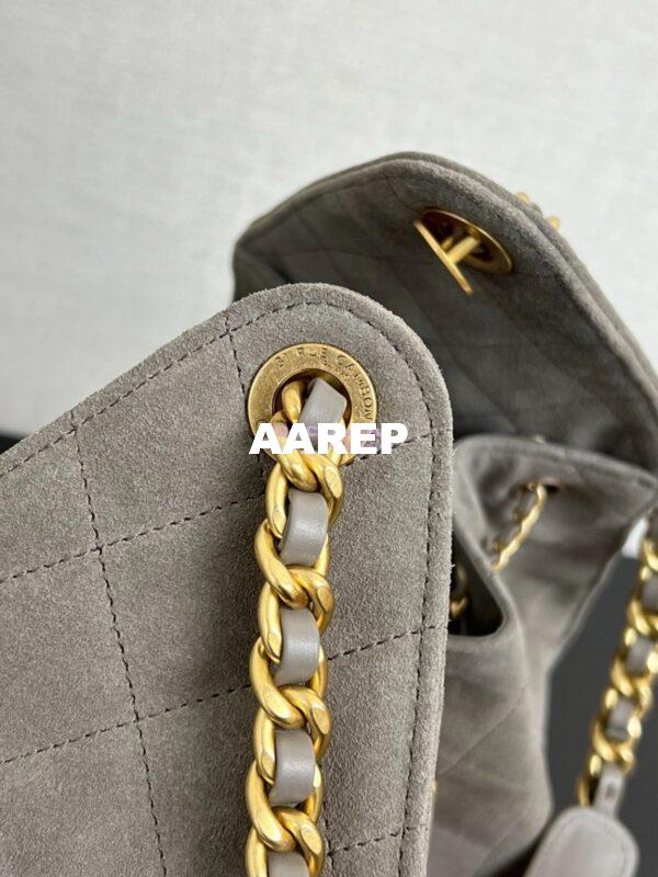 Replica Chanel 25C Large Bucket Bag in Suede Goatskin AS5311 Grey 5