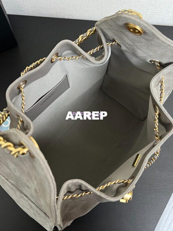 Replica Chanel 25C Large Bucket Bag in Suede Goatskin AS5311 Grey 8