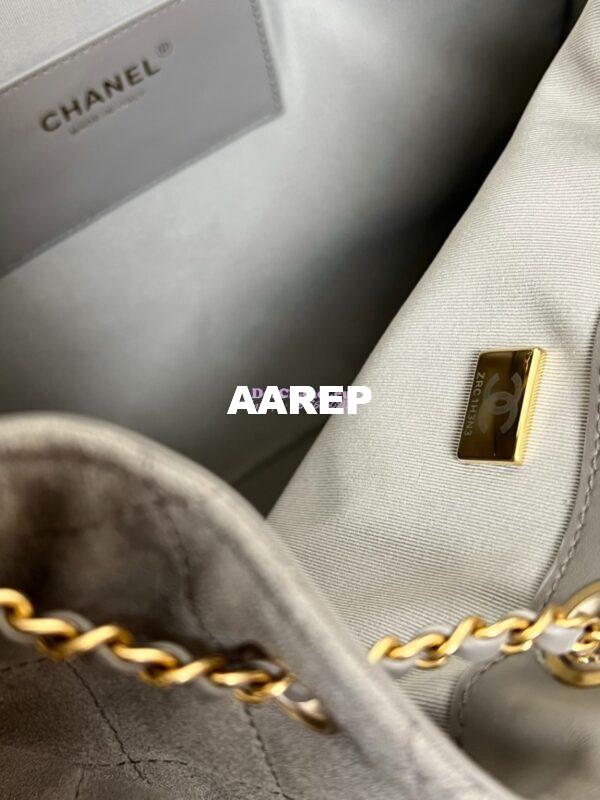 Replica Chanel 25C Large Bucket Bag in Suede Goatskin AS5311 Grey 9