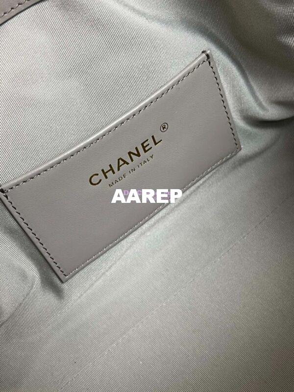 Replica Chanel 25C Small Bucket Bag in Suede Goatskin AS5293 Grey 8
