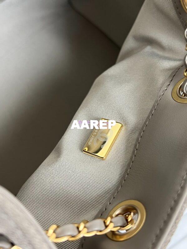 Replica Chanel 25C Small Bucket Bag in Suede Goatskin AS5293 Grey 9