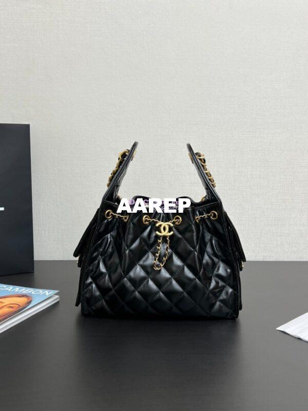 Replica Chanel 25C Small Bucket Bag in Lambskin AS5293 Black 3