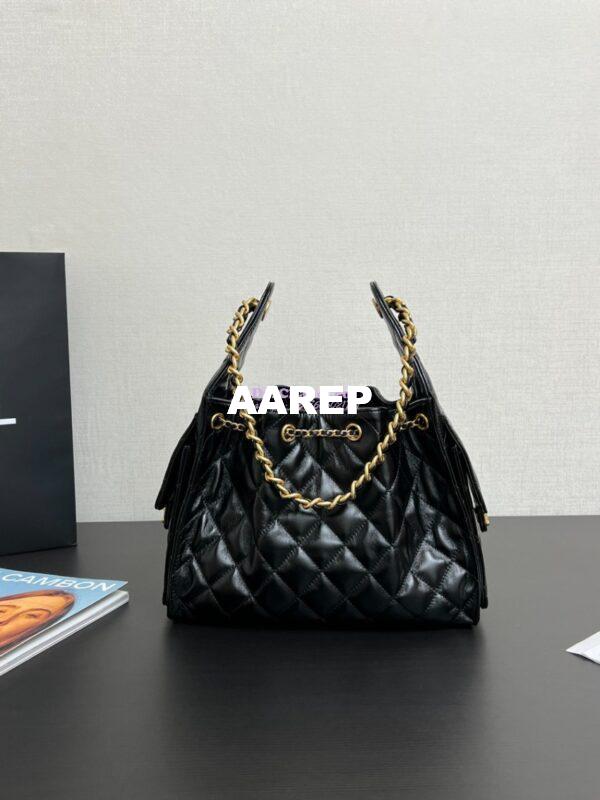 Replica Chanel 25C Small Bucket Bag in Lambskin AS5293 Black 4