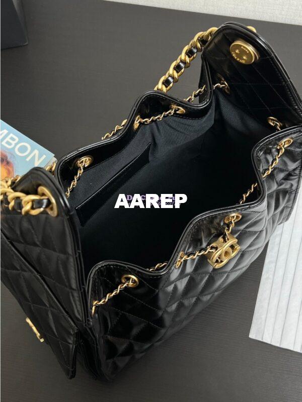 Replica Chanel 25C Small Bucket Bag in Lambskin AS5293 Black 5