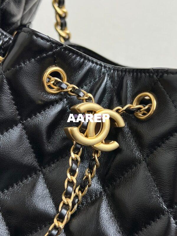 Replica Chanel 25C Small Bucket Bag in Lambskin AS5293 Black 7