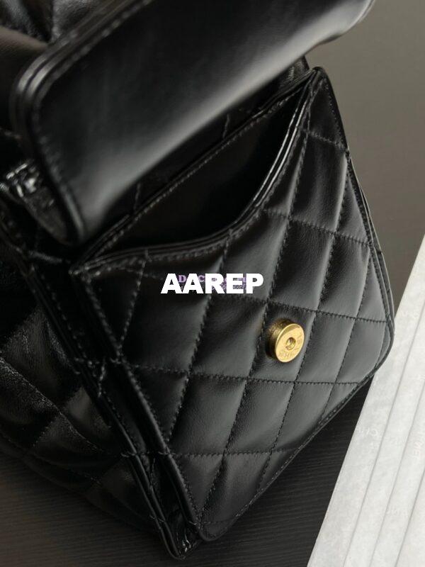 Replica Chanel 25C Small Bucket Bag in Lambskin AS5293 Black 8