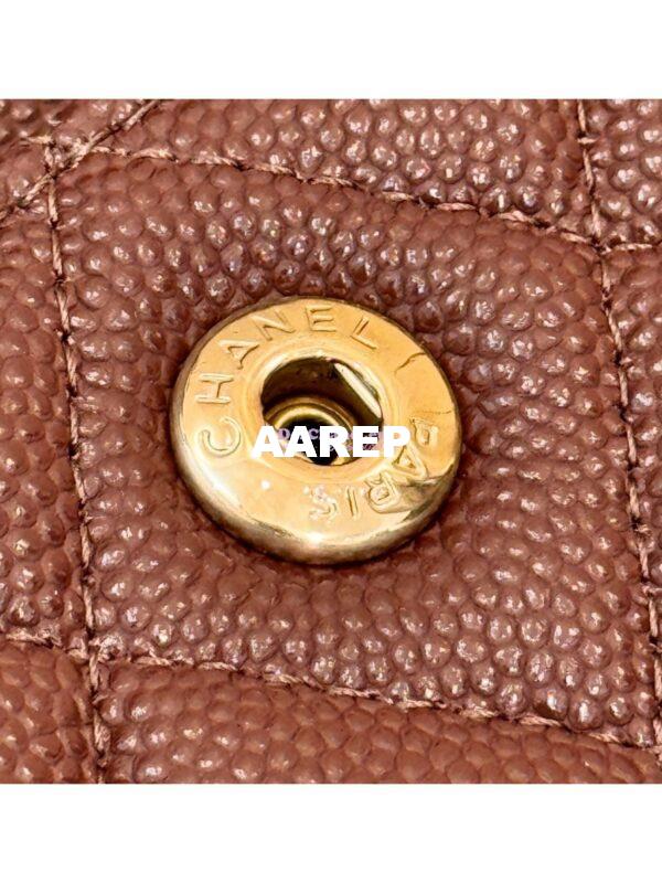Replica Chanel Small Classic Double Flap Bag 23cm Grainy Caviar Dark Brown 8