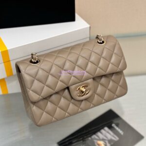 Replica Chanel Small Classic Double Flap Bag 23cm Lambskin Storm Grey 2