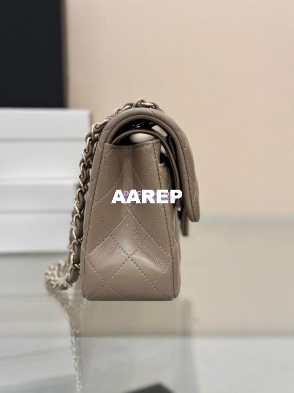 Replica Chanel Small Classic Double Flap Bag 23cm Lambskin Storm Grey 6