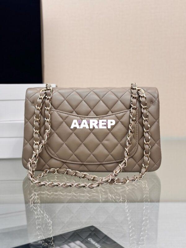 Replica Chanel Small Classic Double Flap Bag 23cm Lambskin Storm Grey 7
