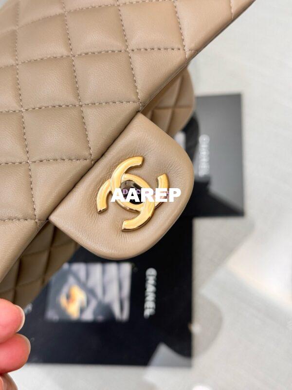 Replica Chanel Small Classic Double Flap Bag 23cm Lambskin Storm Grey 12