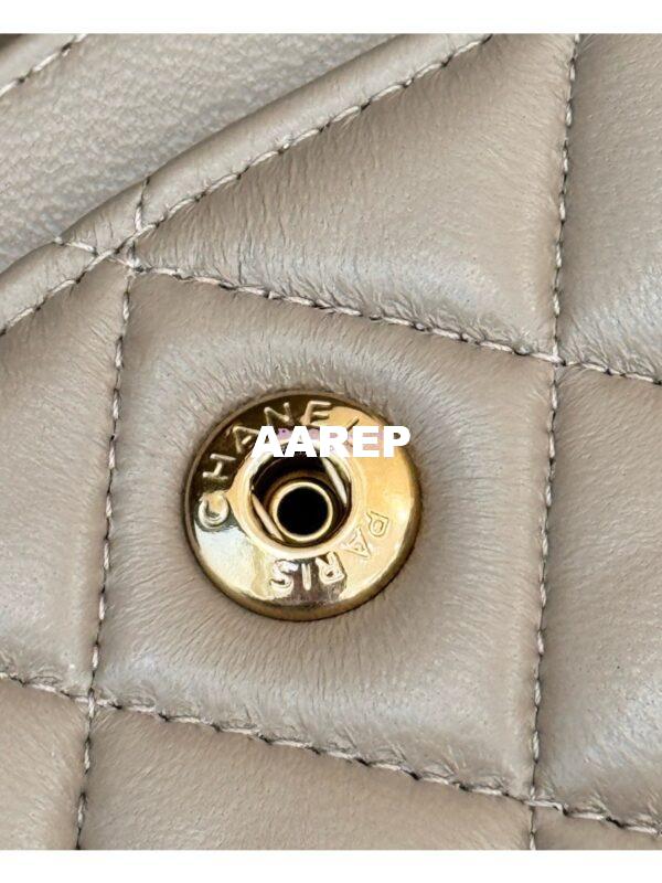Replica Chanel Small Classic Double Flap Bag 23cm Lambskin Storm Grey 13
