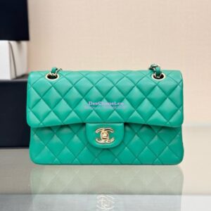 Replica Chanel Small Classic Double Flap Bag 23cm Lambskin New Light Green 2