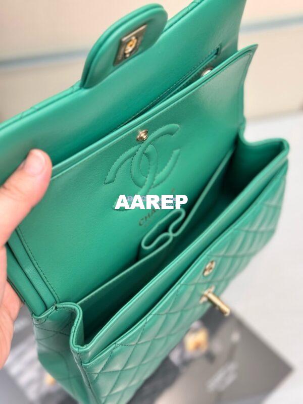 Replica Chanel Small Classic Double Flap Bag 23cm Lambskin New Light Green 9