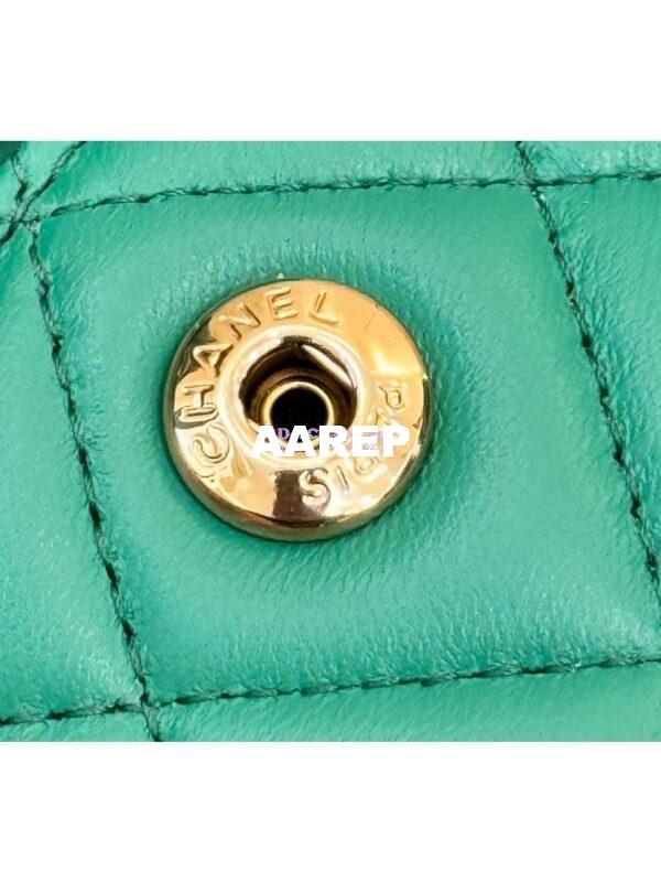 Replica Chanel Small Classic Double Flap Bag 23cm Lambskin New Light Green 11