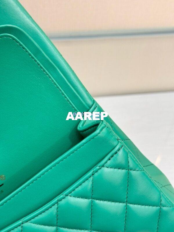 Replica Chanel Small Classic Double Flap Bag 23cm Lambskin New Light Green 13