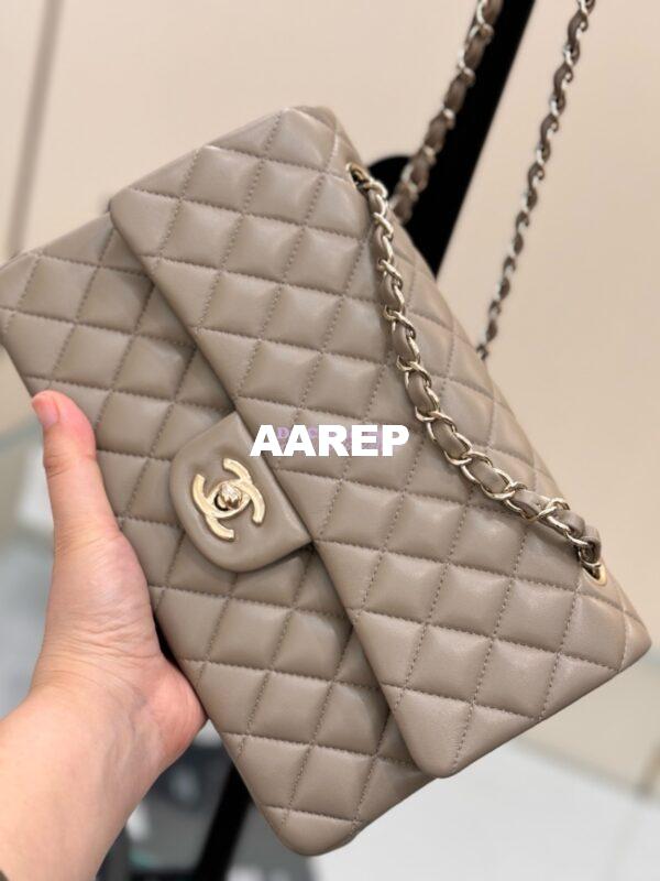Replica Chanel CF 1112 Classic Flap Bag Qulited Lambskin with Light Gold Hardware in Storm Grey 8