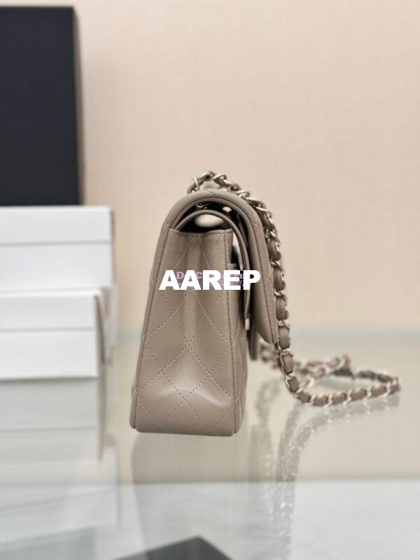 Replica Chanel CF 1112 Classic Flap Bag Qulited Lambskin with Light Gold Hardware in Storm Grey 9
