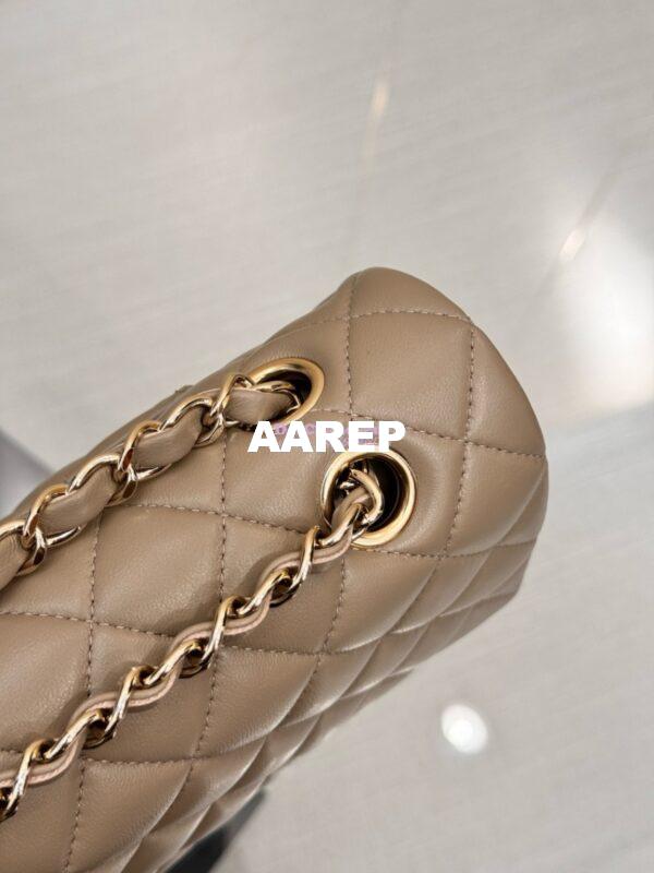 Replica Chanel CF 1112 Classic Flap Bag Qulited Lambskin with Light Gold Hardware in Storm Grey 10