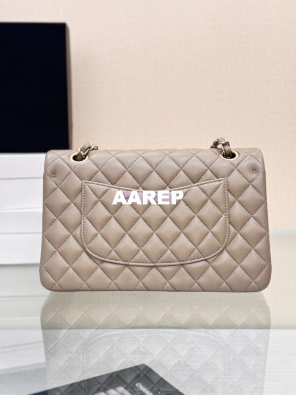 Replica Chanel CF 1112 Classic Flap Bag Qulited Lambskin with Light Gold Hardware in Storm Grey 13