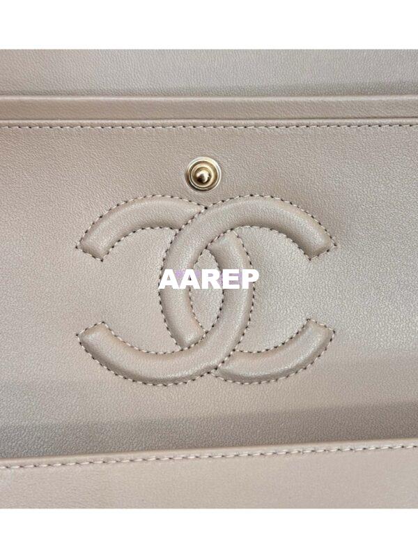 Replica Chanel CF 1112 Classic Flap Bag Qulited Lambskin with Light Gold Hardware in Storm Grey 15